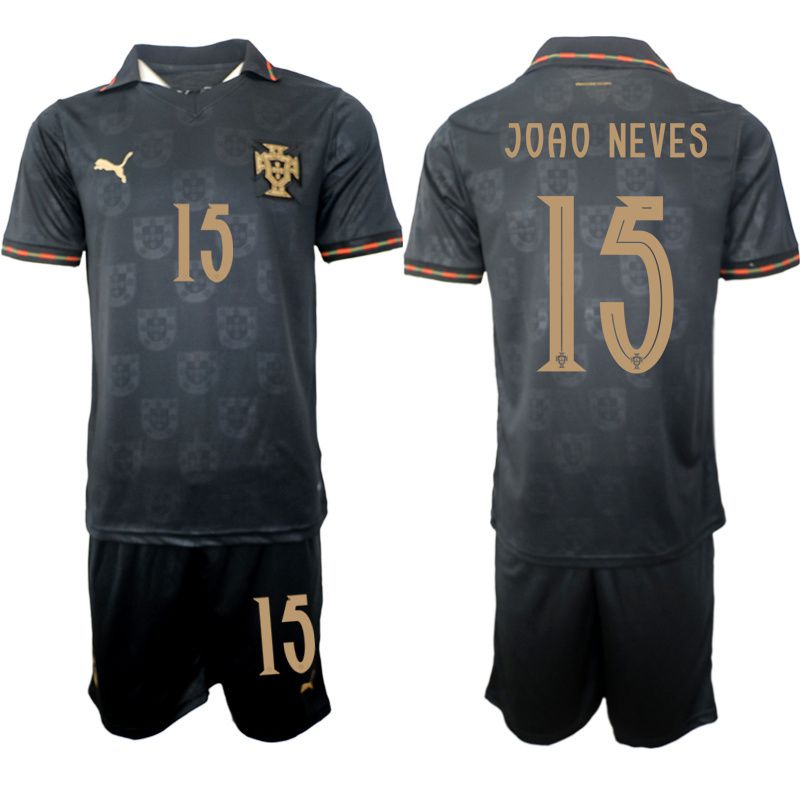 Men 2026 World Cup National Team Portugal away Black #15 Soccer Jersey